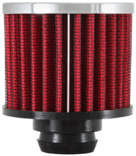 Load image into Gallery viewer, K&amp;N Rubber Base Chrome Top Push-In Crankcase Vent Filter 3in OD x 2-1/2in H. - Side View