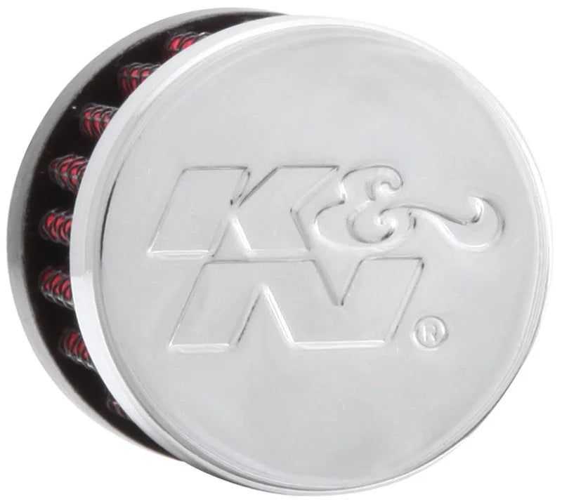 K&N Rubber Base Crankcase Vent Filter - 0.55in Flange ID 1.375in OD 1.125in Height - Side View
