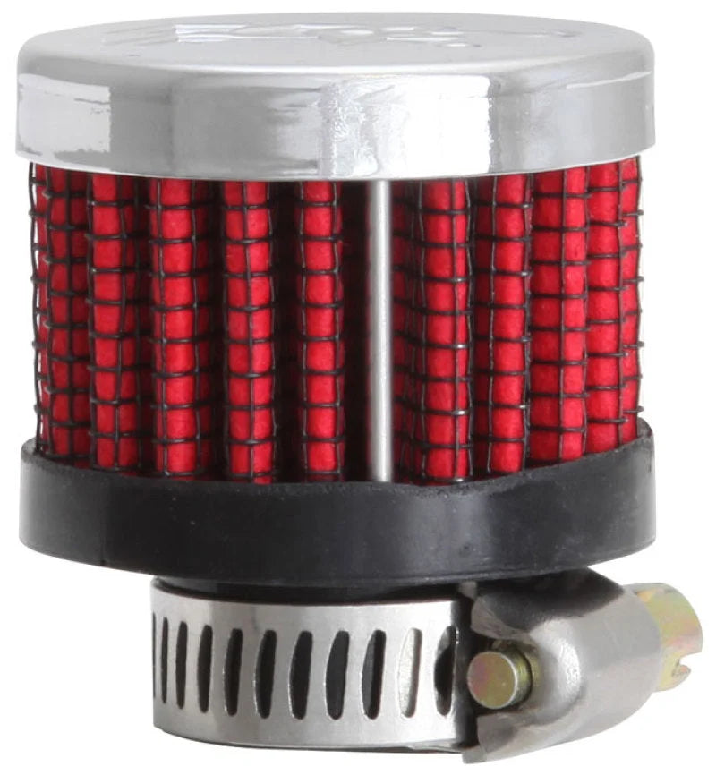 K&N Rubber Base Crankcase Vent Filter - 0.55in Flange ID 1.375in OD 1.125in Height - Back View