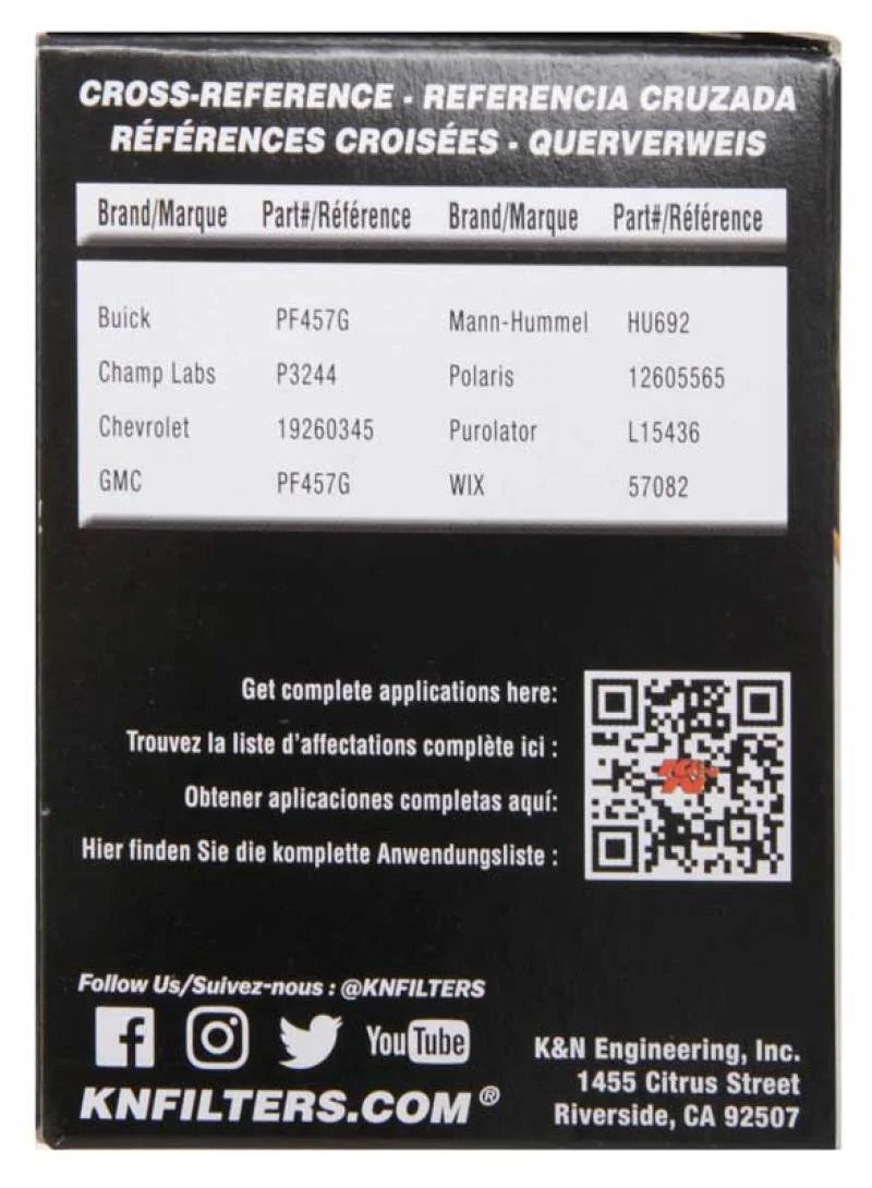 K&N Saturn/Chevrolet/Saab/Pontiac/Vauxhall Cartridge Oil Filter - Additional View 7