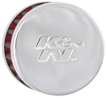 Load image into Gallery viewer, K&amp;N Steel Base Chrome Top Crankcase Vent Filter 1/2in. Vent / 2in. OD / 1-1/2in. Height - Back View