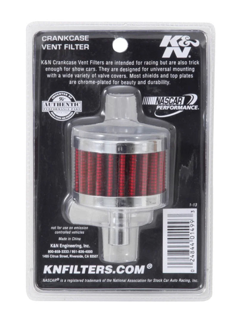 K&N Steel Base Chrome Top Crankcase Vent Filter 1/2in. Vent / 2in. OD / 1-1/2in. Height - Additional View 6