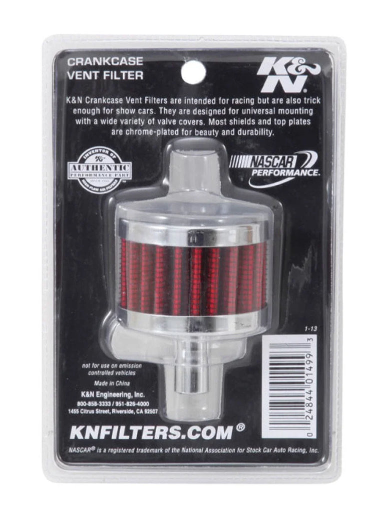 K&N Steel Base Chrome Top Crankcase Vent Filter 1/2in. Vent / 2in. OD / 1-1/2in. Height - Additional View 6