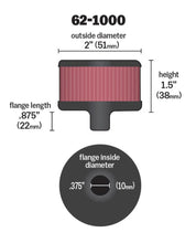 Load image into Gallery viewer, K&amp;N Steel Base Crankcase Vent Filter 0.375in Vent OD x 2in OD x 1.5in Height - Side View