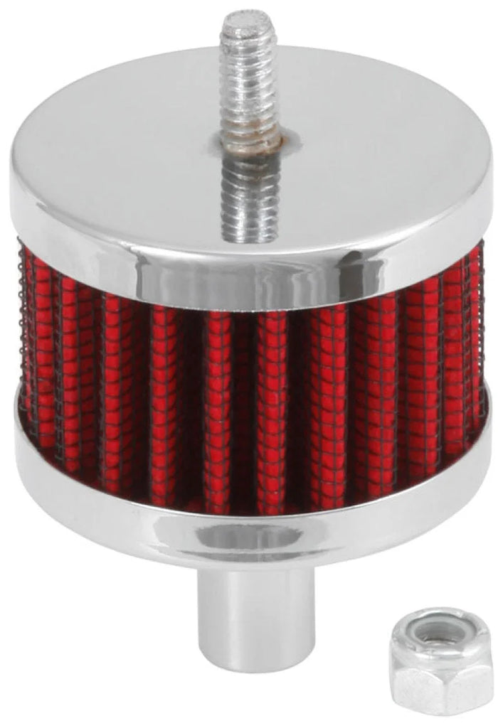 K&N Steel Base Crankcase Vent Filter 0.5in Vent OD x 2in OD x 1.5in Height - Main Product View