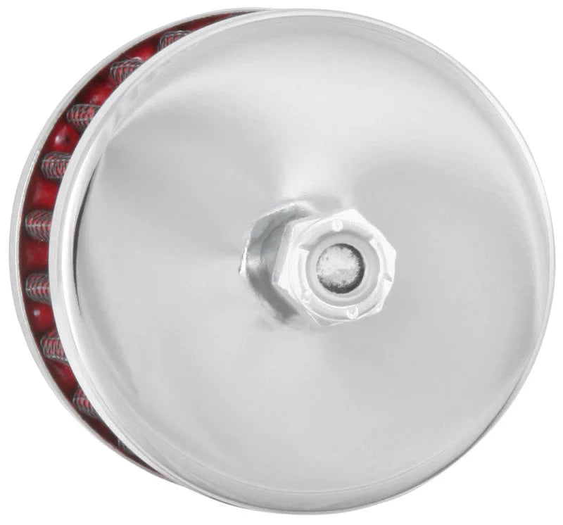 K&N Steel Base Crankcase Vent Filter 3/8in OD Tube  2in OD 1-1/2in Height - Side View