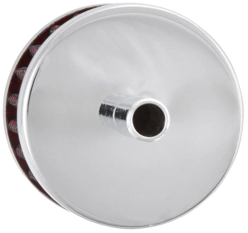 K&N Steel Base Crankcase Vent Filter 3/8in OD Tube  2in OD 1-1/2in Height - Back View
