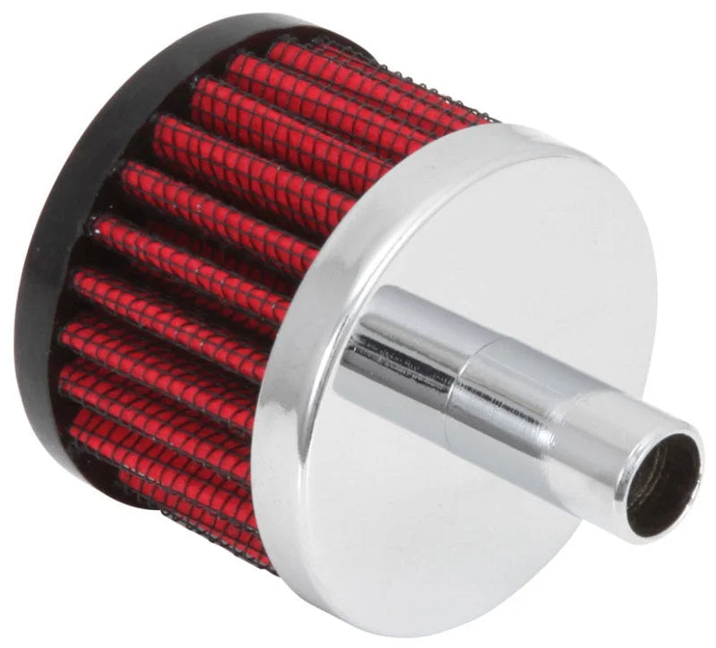 K&N Steel Base Crankcase Vent Filter .5in Vent OD x 2in OD x 1.5in Height - Back View