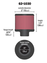 Load image into Gallery viewer, K&amp;N Steel Base Crankcase Vent Filter .75in Vent OD x 2in OD x 1.5in Height - Side View