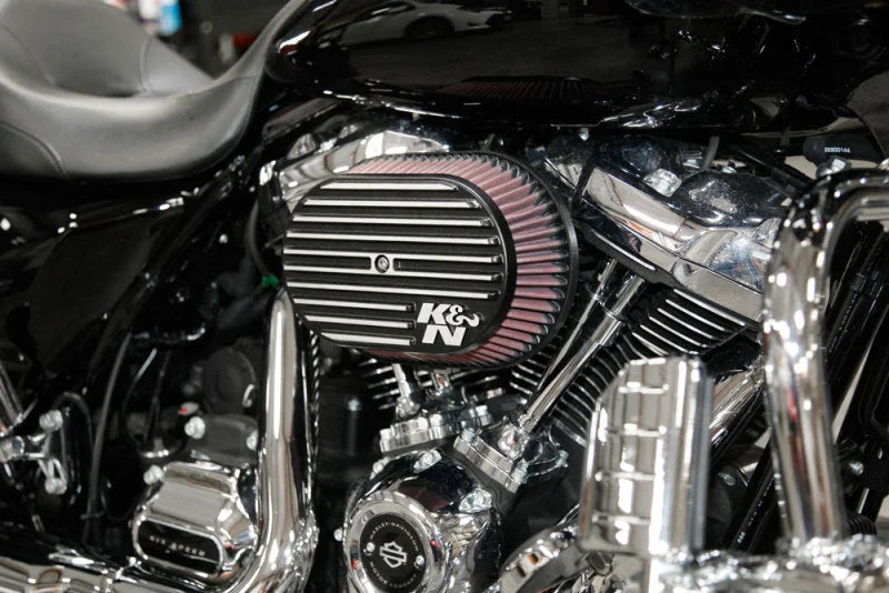 K&N Street Metal Intake System 2017 Harley Davidson Shaker Black H/D Touring Models - Back View