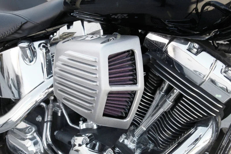 K&N Street Metal Intake System - Shaker Touring 2017 Silver Intake System-Harley Davidson - Side View