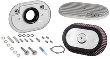 Load image into Gallery viewer, K&amp;N Street Metal Intake System Side Draft Dyna/Softail Silver Intake System-Harley Davidson - Installation View