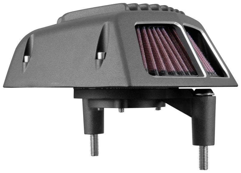 K&N Street Metal Intake System for 08-16 Harley Davidson Touring Models - Shaker Black - Back View