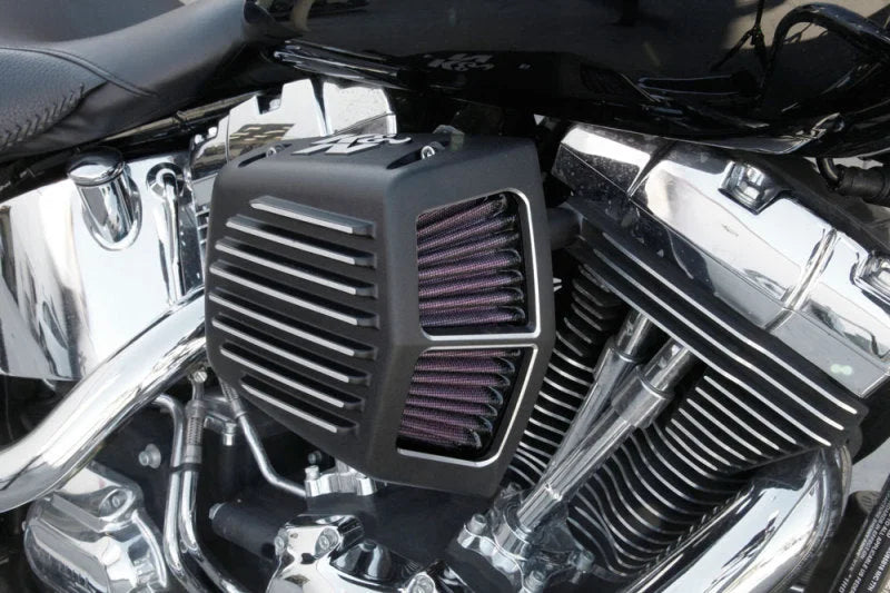K&N Street Metal Intake System for 08-16 Harley Davidson Touring Models - Shaker Black - Installation View