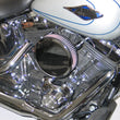 Load image into Gallery viewer, K&amp;N Street Round Metal Intake System - Harley Davidson - Red Filter 6-8 Size 2.4in In Dia 2.5in H - Side View