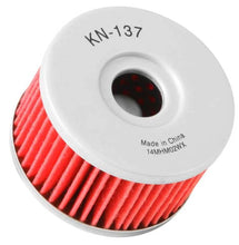 Load image into Gallery viewer, K&amp;N Suzuki 2.375in OD x 1.469in H Oil Filter - Back View