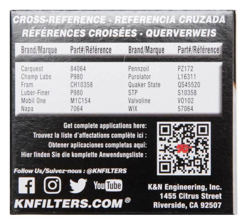 K&N Toyota / Lexus / Scion 1.50in OD x 2.25in H Oil Filter - Additional View 12