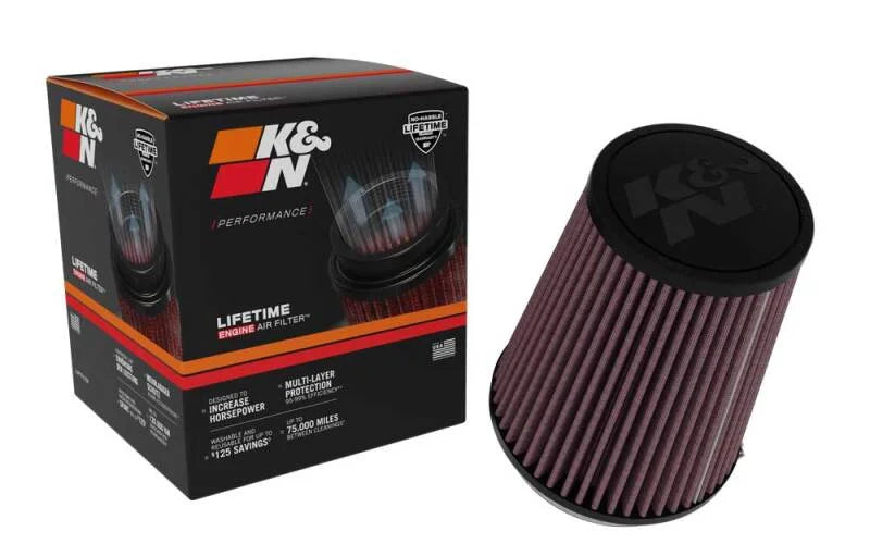 K&N Universal 4in Flange x 5-3/8in Base x 4in Height High flow Air Filter - Back View