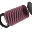 Load image into Gallery viewer, K&amp;N Universal 4in Flange x 5-3/8in Base x 4in Height High flow Air Filter - Installation View