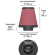 Load image into Gallery viewer, K&amp;N Universal Air Filter 1-13/16in FLG / 3in Bottom / 2in Top / 3in Height - Side View