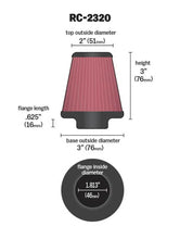 Load image into Gallery viewer, K&amp;N Universal Air Filter 1-13/16in FLG / 3in Bottom / 2in Top / 3in Height - Side View