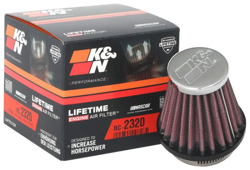 K&N Universal Air Filter 1-13/16in FLG / 3in Bottom / 2in Top / 3in Height - Installation View