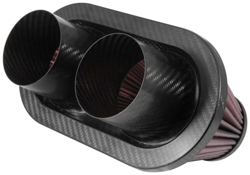 K&N Universal Air Filter - 3in Dual Flange / 10x5.125in Base / 6.375x3.0625in Top / 5.5in Height - Detail View