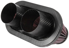 Load image into Gallery viewer, K&amp;N Universal Air Filter - 3in Dual Flange / 10x5.125in Base / 6.375x3.0625in Top / 5.5in Height - Detail View
