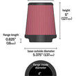 Load image into Gallery viewer, K&amp;N Universal Air Filter 4in Flange / 5-3/8 in Base / 4-1/2in Top / 5in Height - Back View
