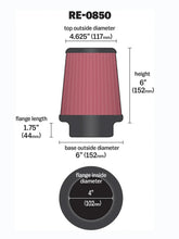 Load image into Gallery viewer, K&amp;N Universal Air Filter (4in. Flange / 6in. Base OD / 4-5/8in. Top OD / 6in. Height) - Installation View