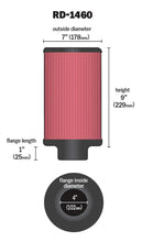 Load image into Gallery viewer, K&amp;N Universal Air Filter 4in Flange ID 7in OD 9in Height - Installation View