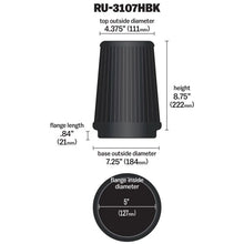 Load image into Gallery viewer, K&amp;N Universal Air Filter (5in Flange / 6-1/2in Base / 4-3/8in Top OD / 8-3/4in Height) - Detail View