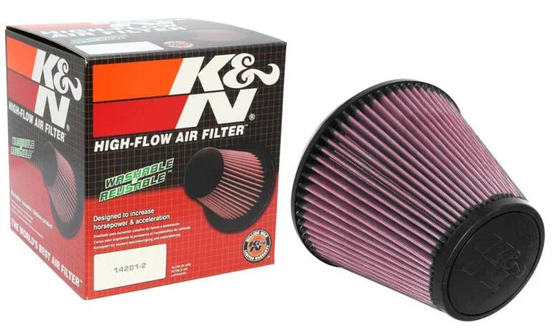 K&N Universal Air Filter 6in Flange / 7-1/2in Base / 4-1/2in Top / 6-1/2in Height - Back View