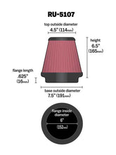 Load image into Gallery viewer, K&amp;N Universal Air Filter 6in Flange / 7-1/2in Base / 4-1/2in Top / 6-1/2in Height - Additional View 7