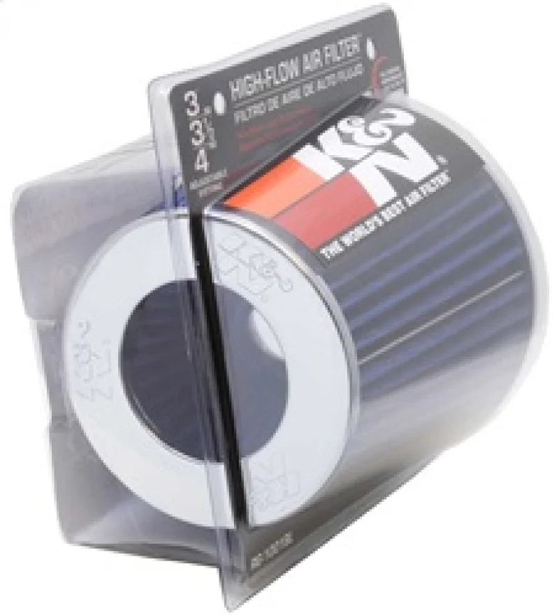 K&N Universal Air Filter Chrome Round Tapered Blue - 4in Flange ID x 1.125in Flange Length x 5.5in H - Additional View 10
