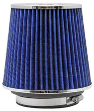 Load image into Gallery viewer, K&amp;N Universal Air Filter Chrome Round Tapered Blue - 4in Flange ID x 1.125in Flange Length x 5.5in H - Additional View 12