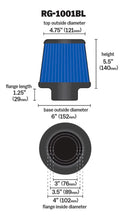 Load image into Gallery viewer, K&amp;N Universal Air Filter Chrome Round Tapered Blue - 4in Flange ID x 1.125in Flange Length x 5.5in H - Additional View 13