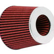 Load image into Gallery viewer, K&amp;N Universal Air Filter Chrome Round Tapered Red - 4in Flange ID x 1.125in Flange Length x 5.5in H - Side View