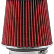 Load image into Gallery viewer, K&amp;N Universal Air Filter Chrome Round Tapered Red - 4in Flange ID x 1.125in Flange Length x 5.5in H - Installation View