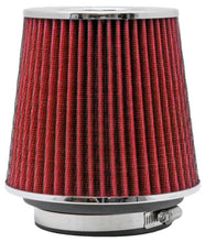Load image into Gallery viewer, K&amp;N Universal Air Filter Chrome Round Tapered Red - 4in Flange ID x 1.125in Flange Length x 5.5in H - Installation View