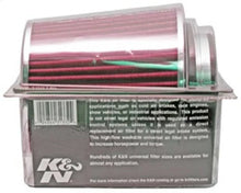 Load image into Gallery viewer, K&amp;N Universal Air Filter Chrome Round Tapered Red - 4in Flange ID x 1.125in Flange Length x 5.5in H - Additional View 5