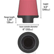 Load image into Gallery viewer, K&amp;N Universal Air Filter Chrome Round Tapered Red - 4in Flange ID x 1.125in Flange Length x 5.5in H - Additional View 8