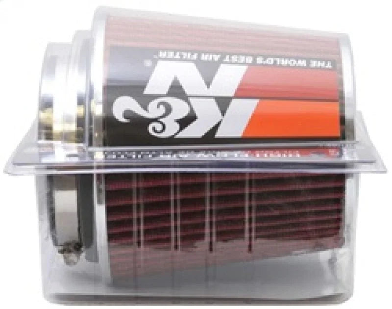 K&N Universal Air Filter Chrome Round Tapered Red - 4in Flange ID x 1.125in Flange Length x 5.5in H - Additional View 10