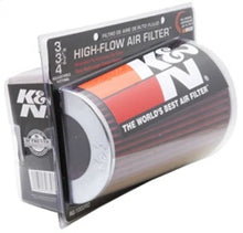 Load image into Gallery viewer, K&amp;N Universal Air Filter Chrome Round Tapered Red - 4in Flange ID x 1.125in Flange Length x 9.5in H - Back View