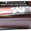 Load image into Gallery viewer, K&amp;N Universal Air Filter Chrome Round Tapered Red - 4in Flange ID x 1.125in Flange Length x 9.5in H - Installation View