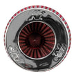 Load image into Gallery viewer, K&amp;N Universal Air Filter Chrome Round Tapered Red - 4in Flange ID x 1.125in Flange Length x 9.5in H - Additional View 5