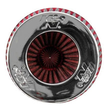 Load image into Gallery viewer, K&amp;N Universal Air Filter Chrome Round Tapered Red - 4in Flange ID x 1.125in Flange Length x 9.5in H - Additional View 5