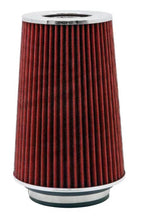 Load image into Gallery viewer, K&amp;N Universal Air Filter Chrome Round Tapered Red - 4in Flange ID x 1.125in Flange Length x 9.5in H - Additional View 11