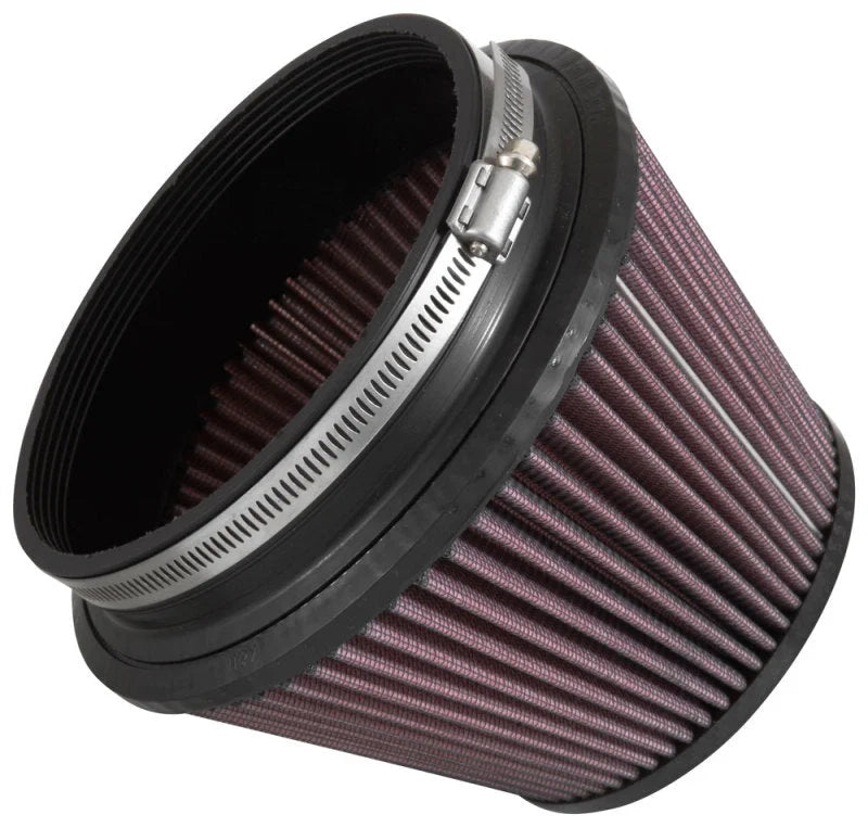 K&N Universal Carbon Fiber Filter 6in Flange / 7-1/2in OD-B / 5-1/8in OD-T / 5in H - Back View