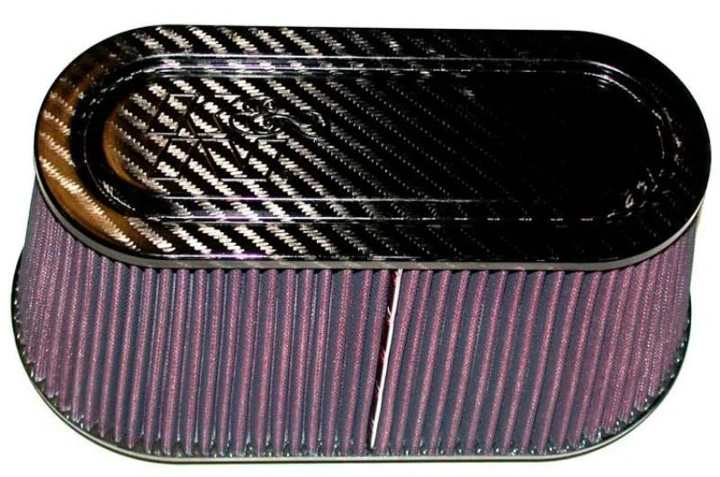 K&N Universal Carbon Fiber Top and Base Filter 12in x 6in Base / 9.938in x 3.938in Top / 6in Height - Main Product View